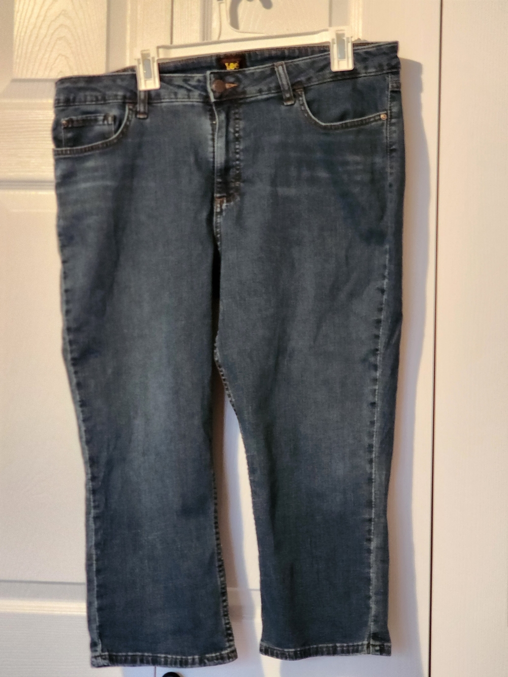 LEE Dark Blue Cropped Ankle Jeans Plus Size 18 - Picture 4 of 9